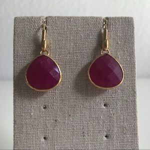 Stella & Dot magenta stone earrings